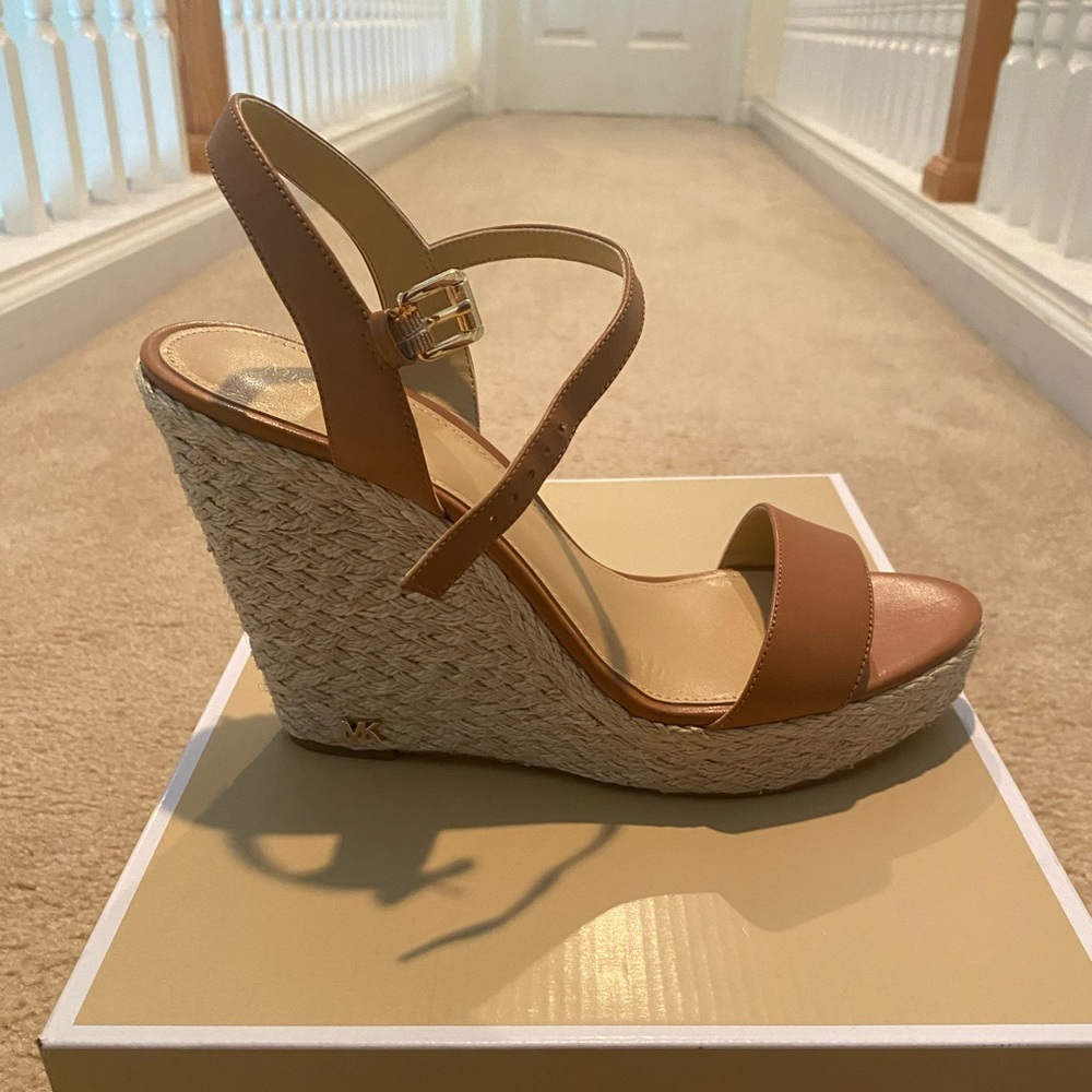 Brand New Michael Kors Brown Jill Wedge